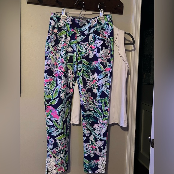 Lilly Pulitzer, Fairway performance pants. Bright Navy Pineapple Party. - Picture 2 of 7